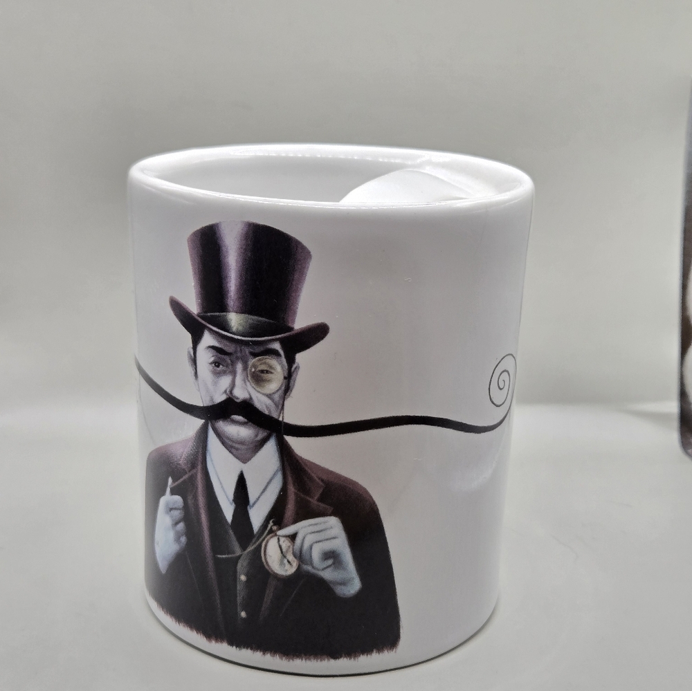 Bucardo White Ceramic Mug with Goat Design